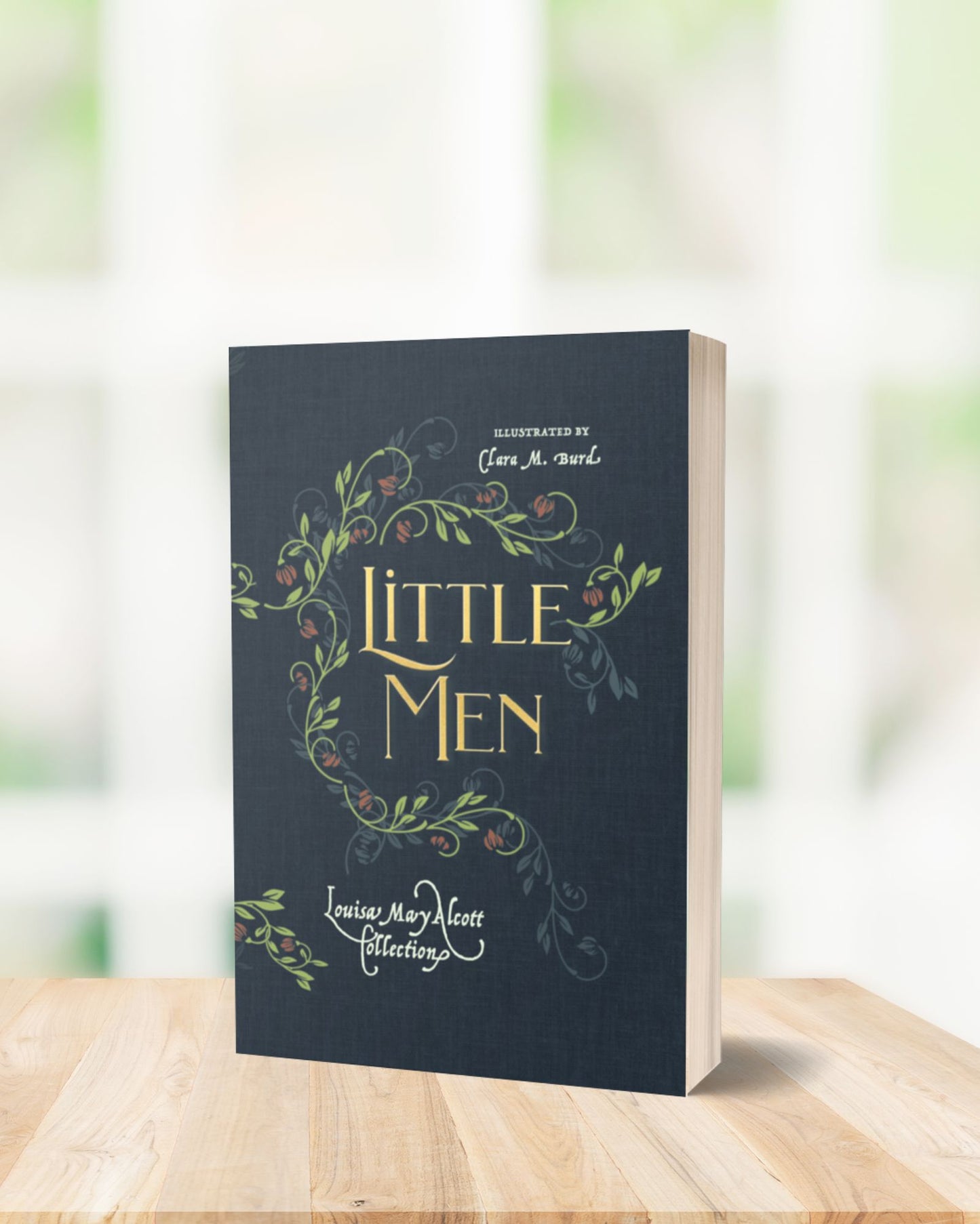 Paperback of Little Men by Louisa May Alcott, sequel to Little Women, illustrated by Clara Burd, published by Smidgen Press