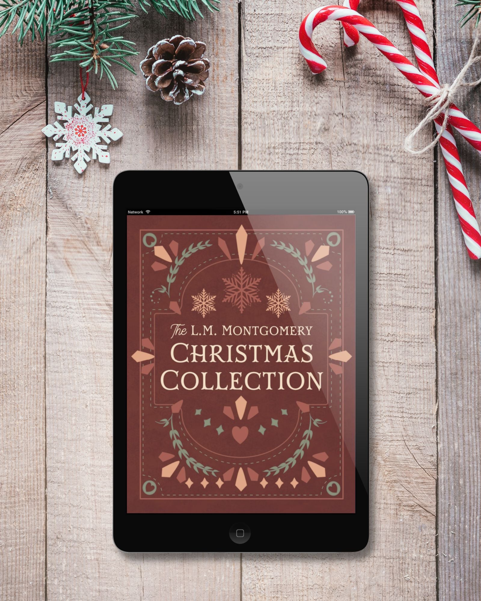 Ebook from the author of Anne of Green Gables, "L.M. Montgomery's Christmas Collection," made up of holiday-themed short stories, poems, and illustrations, published by Smidgen Press
